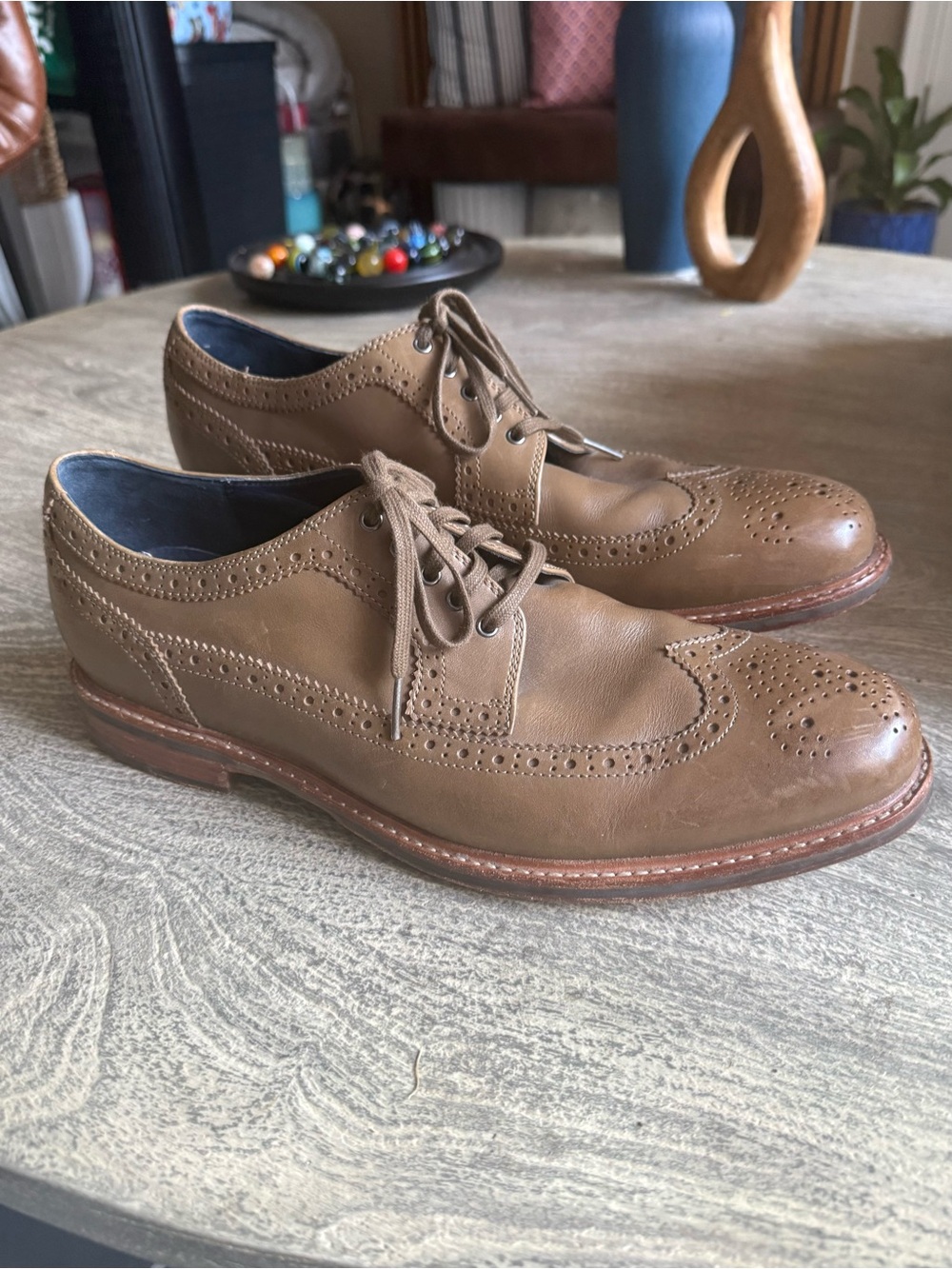 Cole Haan OriginalGrand Wingtip Oxfords in Tan/Brown Leather - US Size 13